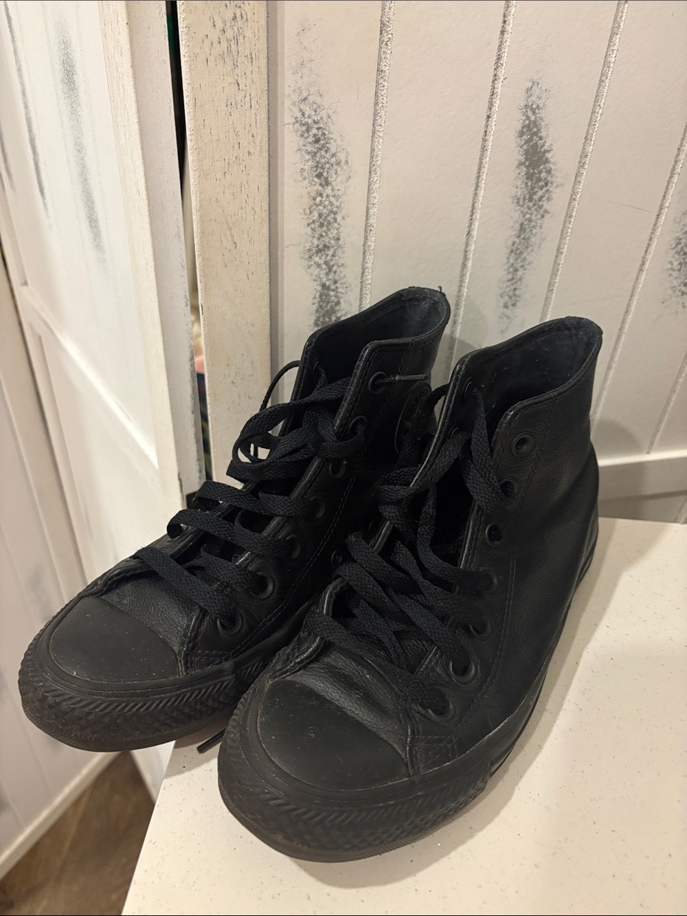 Converse Black High-Top Leather Sneakers